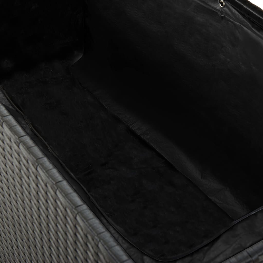 vidaXL Κουτί Αποθήκευσης Κήπου Μαύρο 120x50x60 εκ. από Συνθετικό Ρατάν