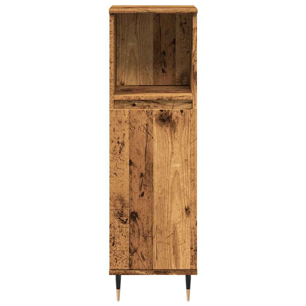 vidaXL Ντουλάπι μπάνιου Παλιό ξύλο 30x30x100 cm Κατασκευασμένο ξύλο