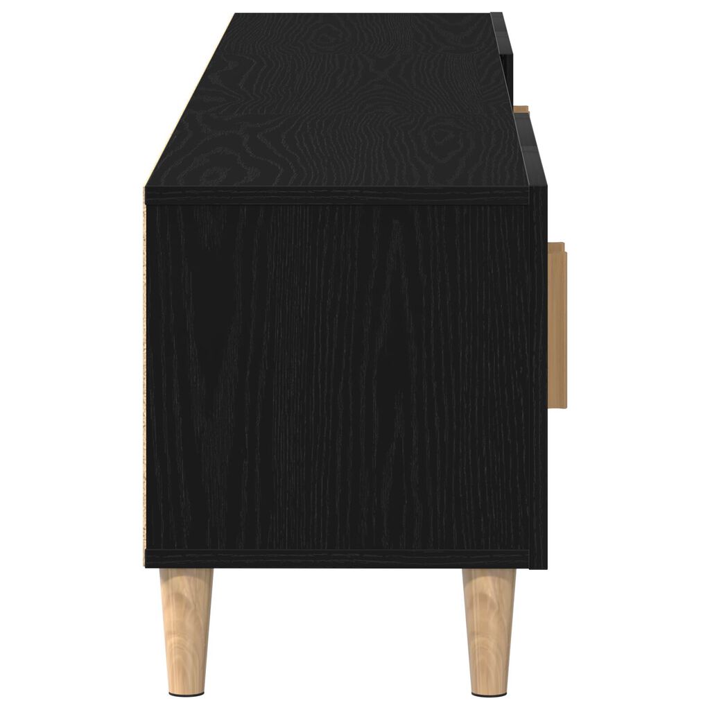 vidaXL Ντουλάπι τηλεόρασης Μαύρο Δρυς 180x31,5x40 εκ Επεξεργασμένο ξύλο
