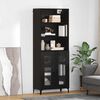 vidaXL Highboard &Mu;&alpha;ύ&rho;&eta; &Omicron;&xi;&upsilon;ά 69,5 x 34 x 180 &epsilon;&kappa;. &Epsilon;&pi;&epsilon;&xi;&epsilon;&rho;&gamma;&alpha;&sigma;&mu;έ&nu;&omicron; &xi;ύ&lambda;&omicron;