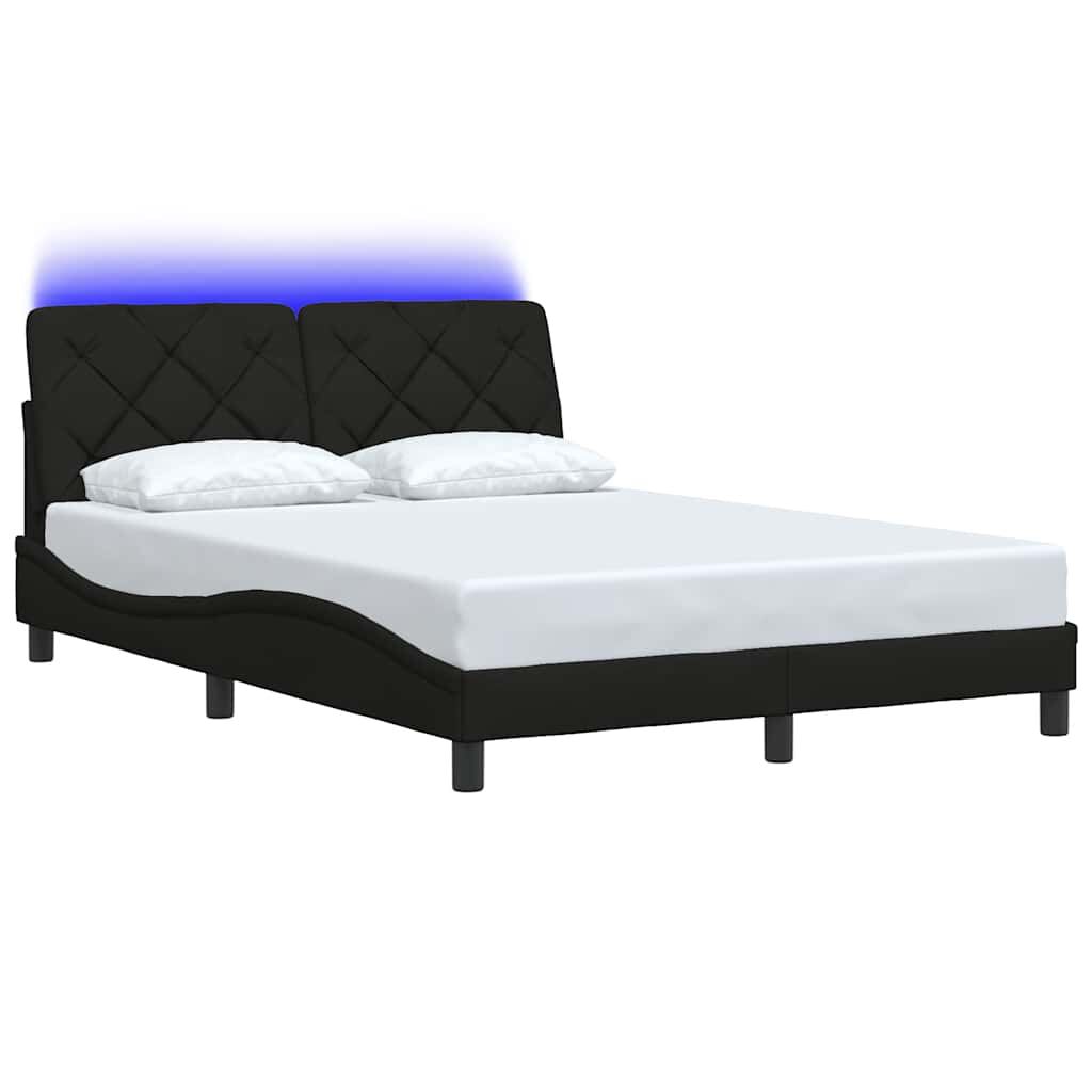 vidaXL Σκελετός Κρεβατιού με LED Χωρίς Στρώμα Μαύρο 140x200 εκ.