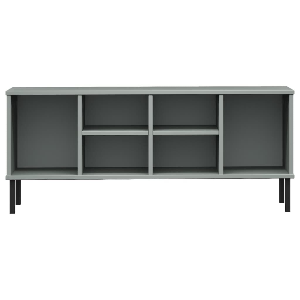 vidaXL Παπουτσοθήκη OSLO Γκρι 106x35x45 εκ. Μασίφ Ξύλο με Μετ. Πόδια