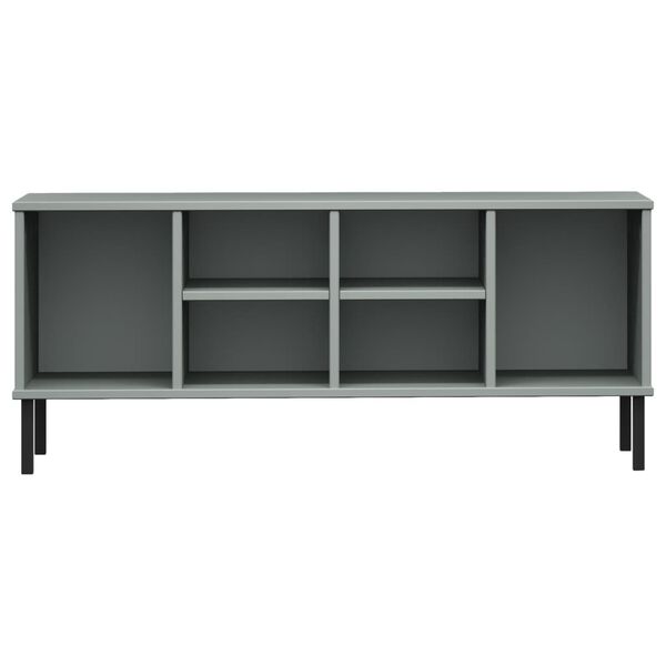 vidaXL Παπουτσοθήκη OSLO Γκρι 106x35x45 εκ. Μασίφ Ξύλο με Μετ. Πόδια