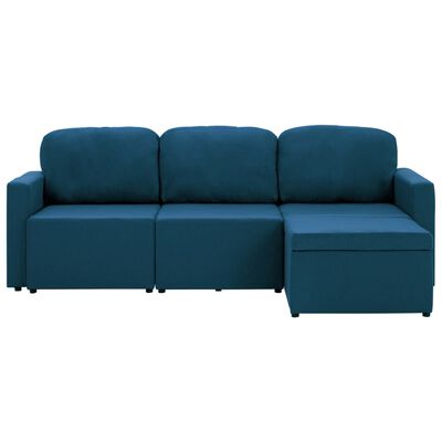 vidaXL Καναπές - Κρεβάτι Τριθέσιος Αρθρωτός Μπλε Υφασμάτινος
