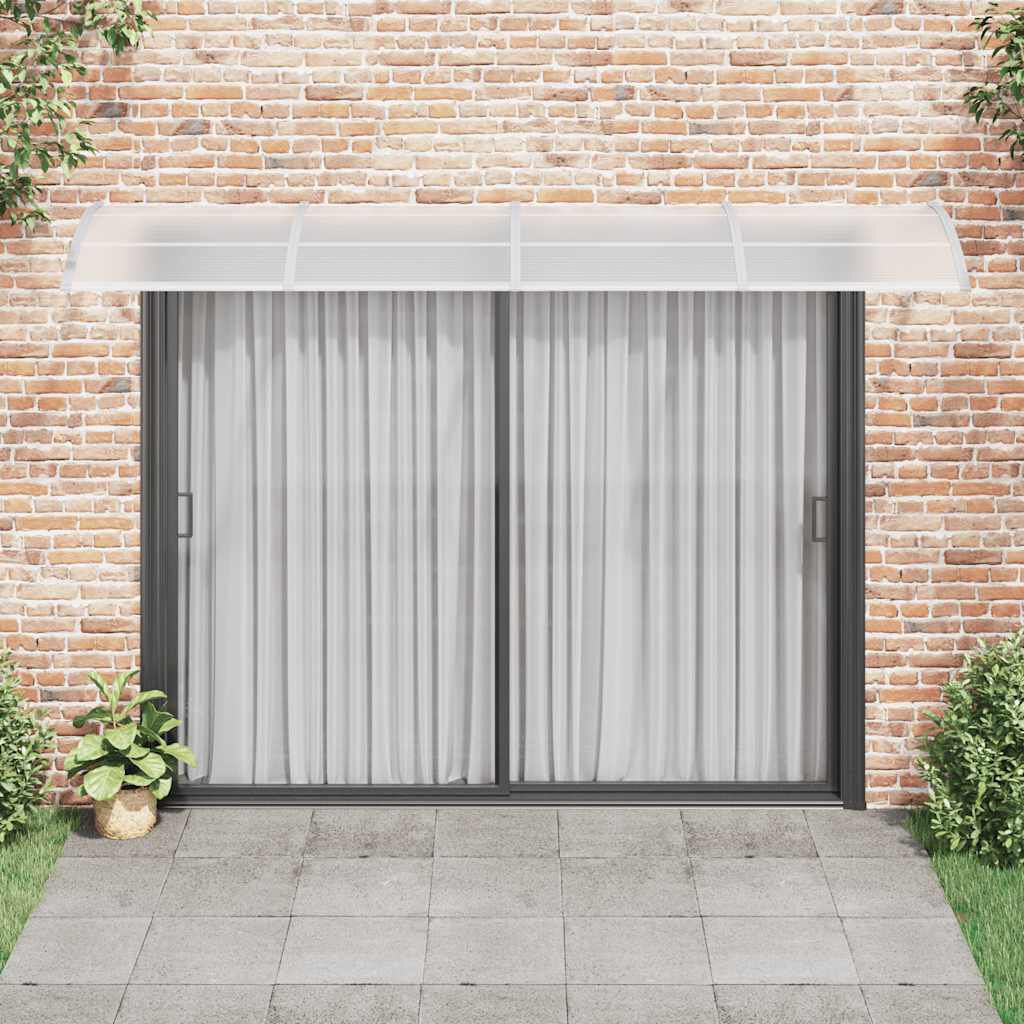 vidaXL Στέγαστρο Πόρτας Γκρι & Διαφανές 350 x 75 εκ. από Πολυκαρβονικό