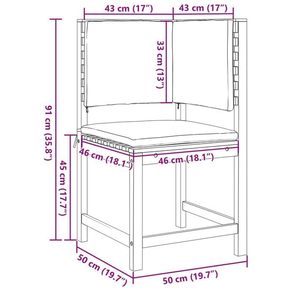 vidaXL Καρέκλα Κήπου Καφέ 50 x 50 x 91 εκ. Μασίφ ξύλο ακακίας