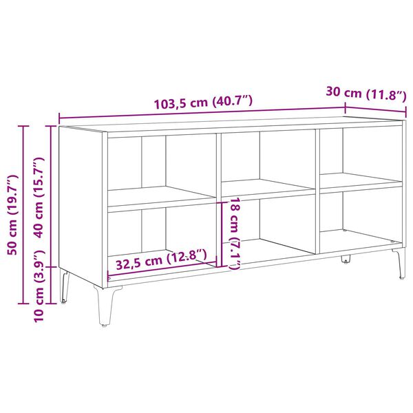 vidaXL Ντουλάπι TV Καφέ 69.5 x 30 x 50 εκ. Επεξεργασμένο ξύλο