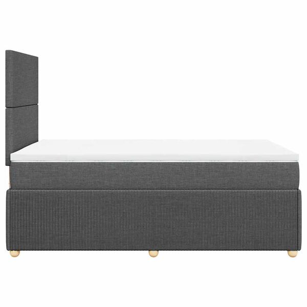 vidaXL Κρεβάτι Boxspring με Στρώμα Σκούρο Γκρι 120x200 εκ. Υφασμάτινο