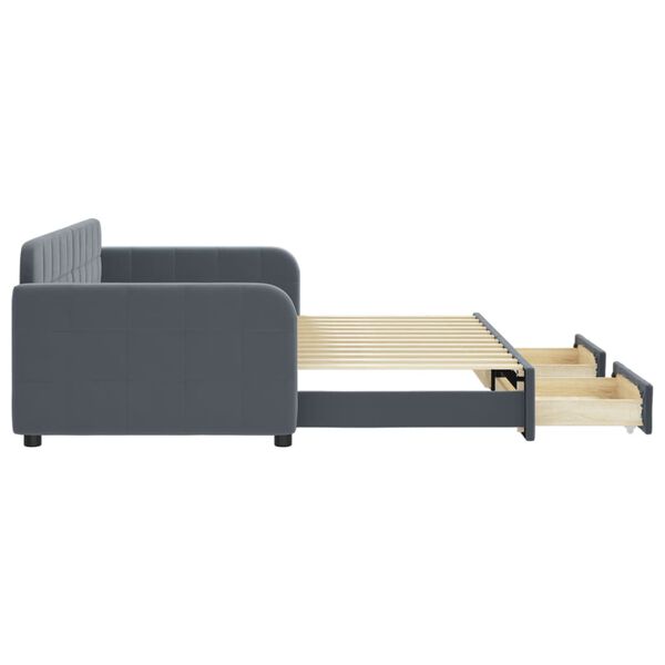 vidaXL Καναπές Κρεβάτι Συρόμενος Χωρίς Στρώμα Σκ. Γκρι 90x200 εκ.