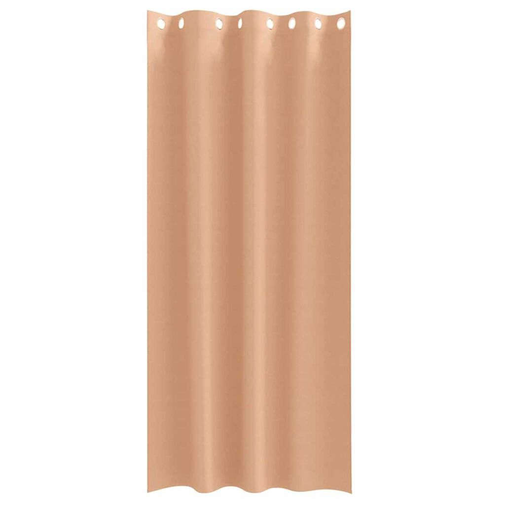 vidaXL Κουρτίνες με κουρτίνες 2 pcs Ανοιχτό καφέ Πολυεστέρας