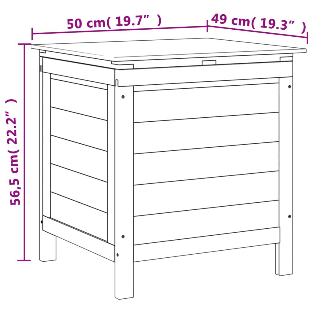 vidaXL Μπαούλο Αποθ. Κήπου Καφέ 50x49x56,5 εκ. Μασίφ Ξύλο Ελάτης