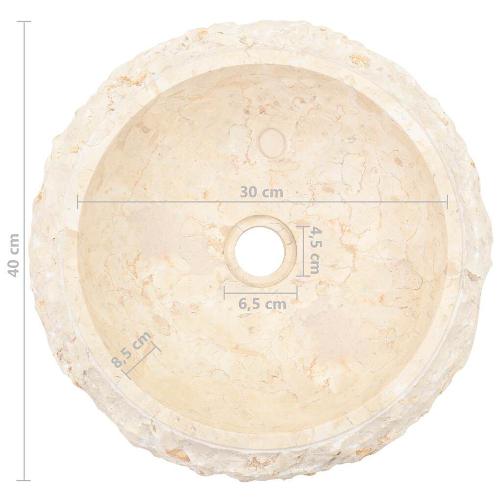 vidaXL Νιπτήρας Κρεμ 40 x 12 εκ. Μαρμάρινος