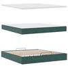 vidaXL Οθωμανικό κρεβάτι με στρώμα & LEDs Dark Green 160x200cm Velvet