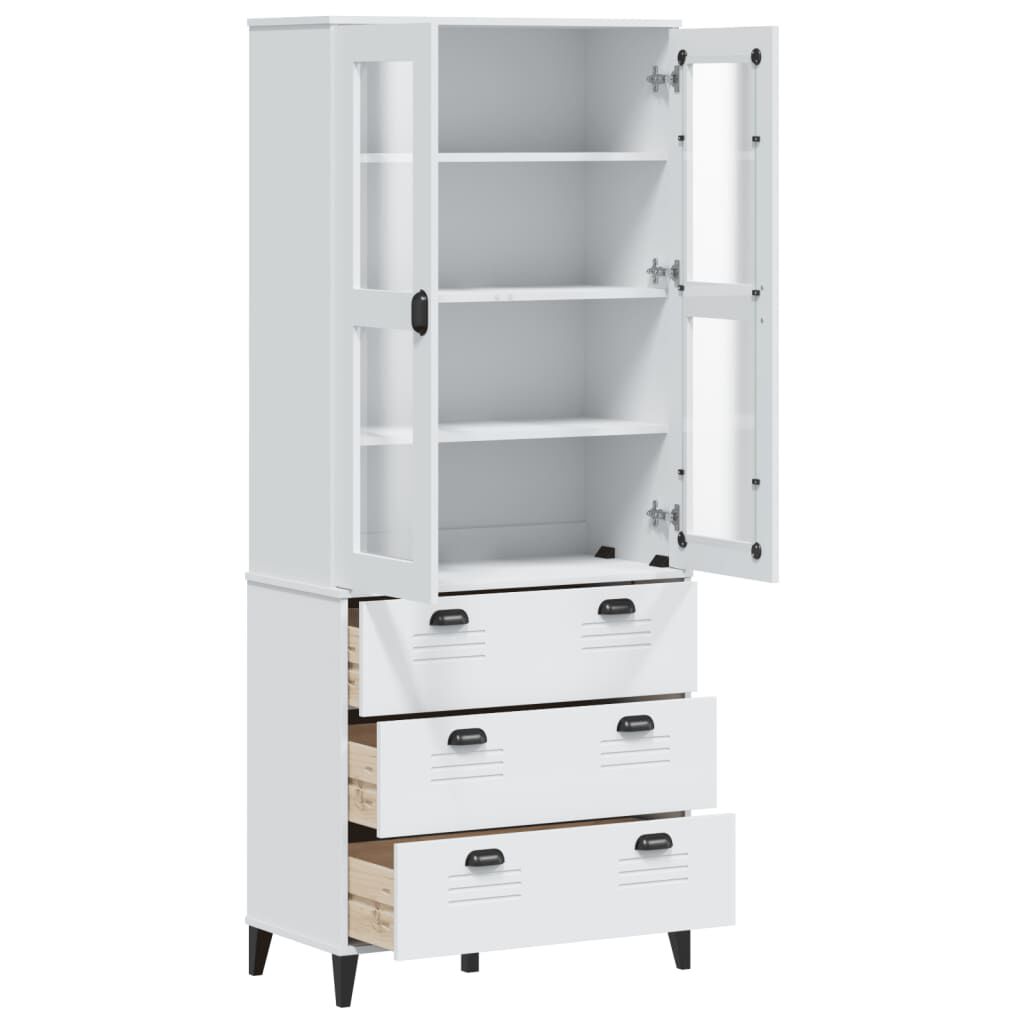 vidaXL Ντουλάπι Ψηλό VIKEN Λευκός 80x40x190 εκ. από Μασίφ Ξύλο Πεύκου