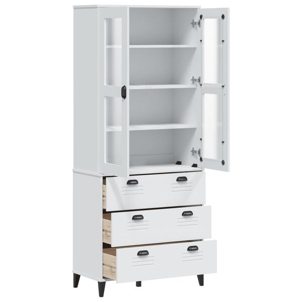vidaXL Ντουλάπι Ψηλό VIKEN Λευκός 80x40x190 εκ. από Μασίφ Ξύλο Πεύκου