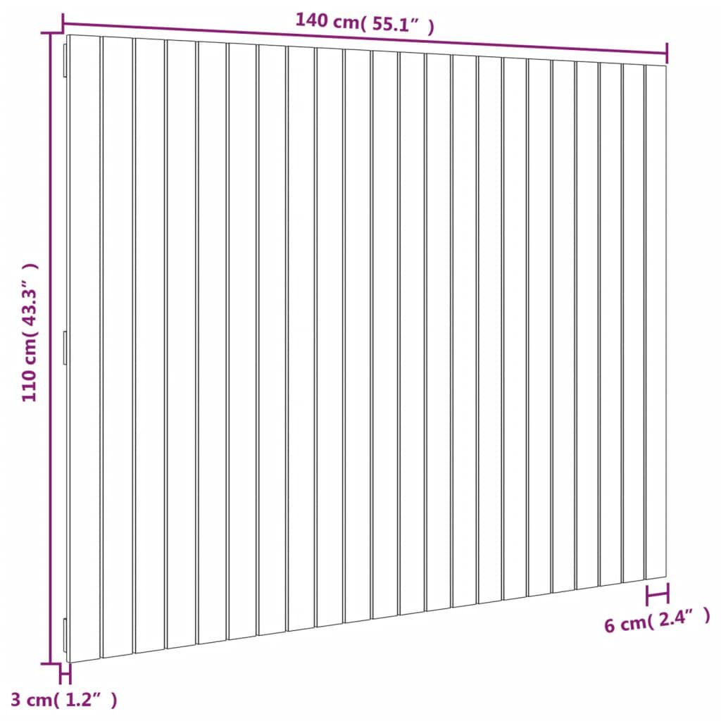 vidaXL Κεφαλάρι Τοίχου 140x3x110 εκ. από Μασίφ Ξύλο Πεύκου