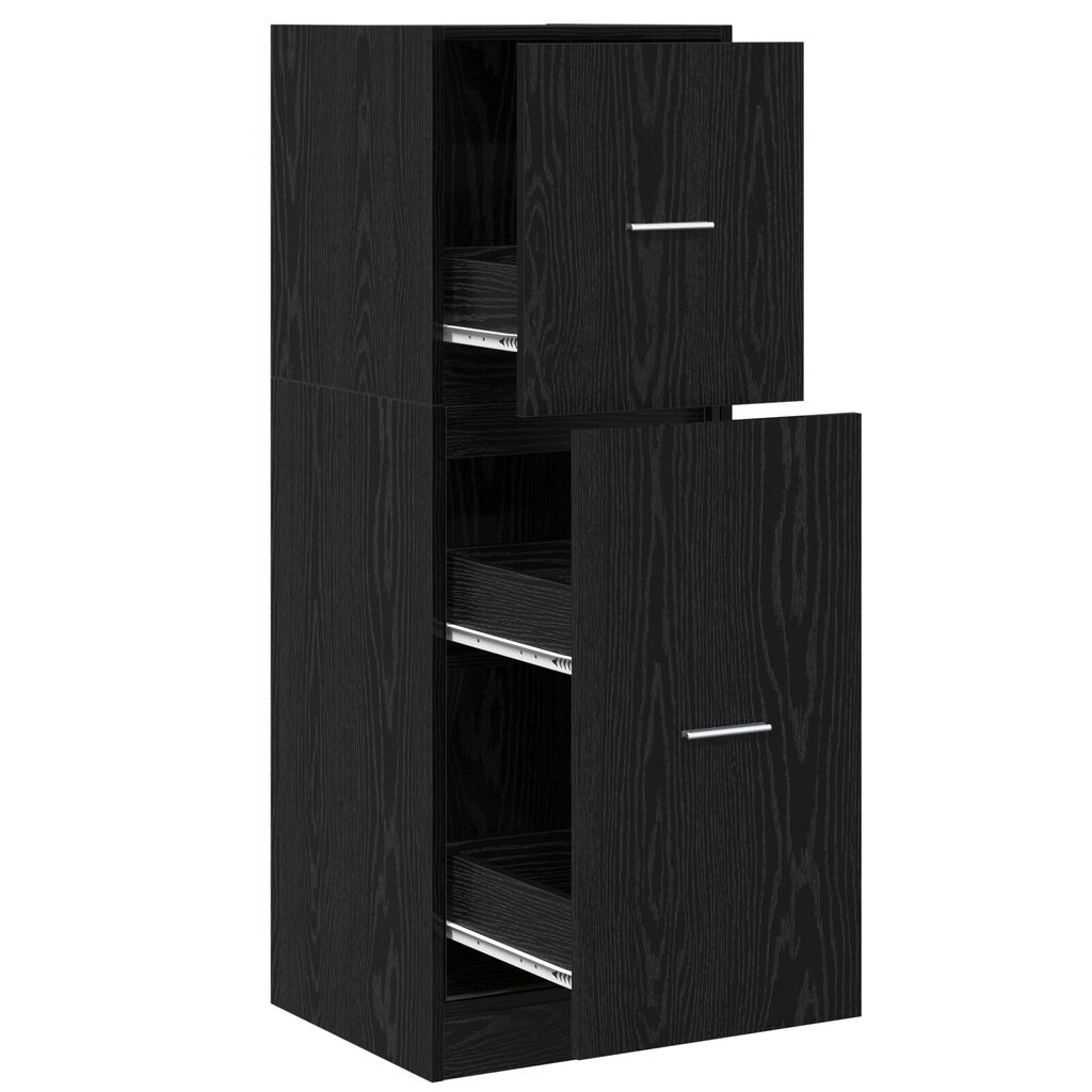 vidaXL Ντουλάπα Φαρμακείου Μαύρη Δρυς 40x41x118 εκ Επιχρισμένο Ξύλο