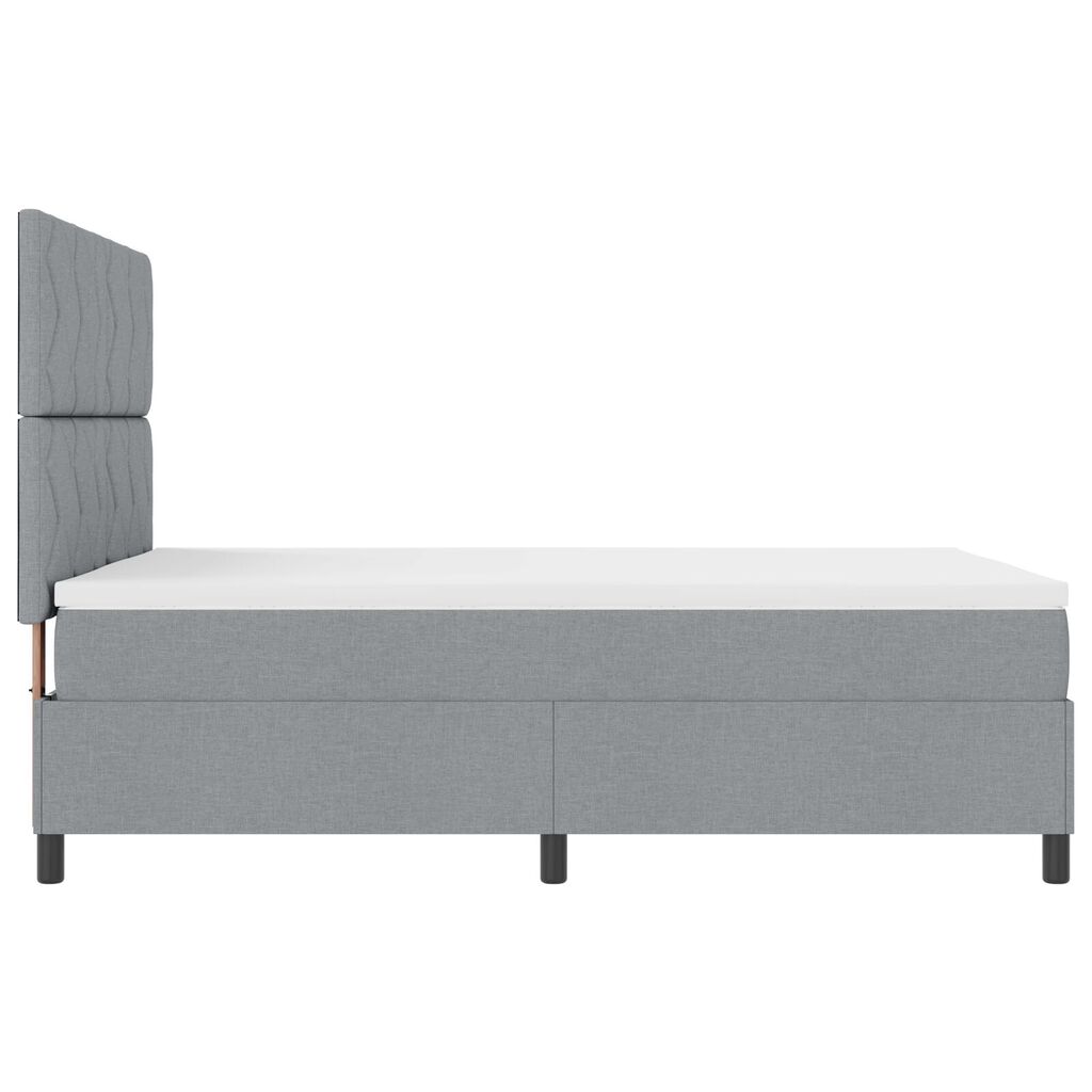 vidaXL Κρεβάτι Box Spring με Στρώμα Φως Γκρι 160x200 εκ. Ύφασμα