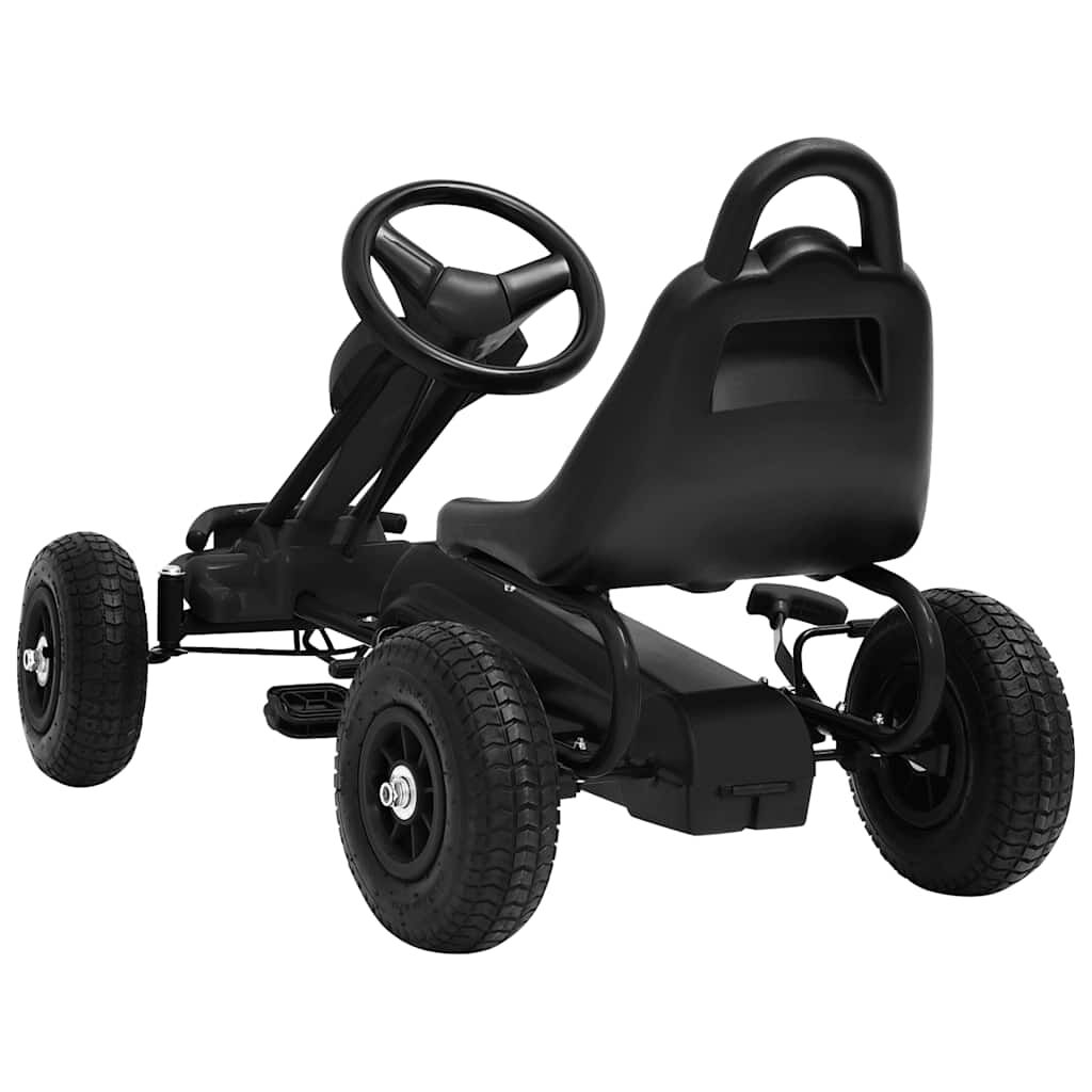vidaXL Go Kart με Πετάλια και Λάστιχα Πεπιεσμένου Αέρα Μαύρο