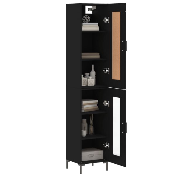 vidaXL Ντουλάπι Μαύρο 34,5 x 34 x 180 εκ. από Επεξεργασμένο Ξύλο