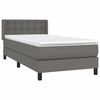 vidaXL Κρεβάτι Boxspring με Στρώμα Γκρι 100x200εκ. από Συνθετικό Δέρμα