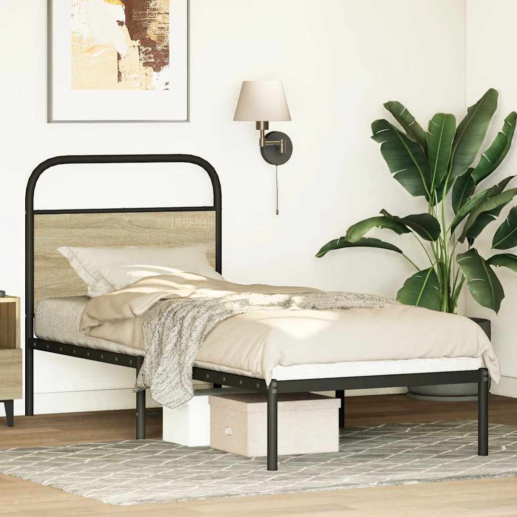 vidaXL Κεφαλάρι Sonoma Δρυς 75 εκ. Ατσάλινο/Επεξεργασμένο Ξύλο