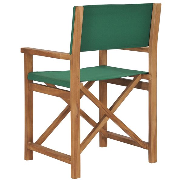 vidaXL Καρέκλα Σκηνοθέτη Πράσινη από Μασίφ Ξύλο Teak