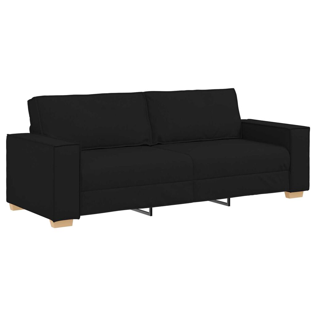 vidaXL Σετ Καναπέ με μαξιλάρι 3 pcs Μαύρο 220 x 78 x 84 εκ. ύφασμα