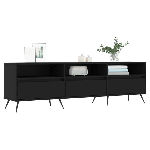 vidaXL Έπιπλο Τηλεόρασης Μαύρο 150x30x44,5 εκ. Επεξεργασμένο Ξύλο