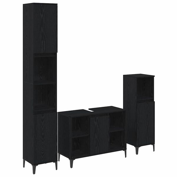 vidaXL &Sigma;&epsilon;&tau; &Epsilon;&pi;ί&pi;&lambda;&omega;&nu; &Mu;&pi;ά&nu;&iota;&omicron;&upsilon; &mu;&epsilon; &rho;ά&phi;&iota; 3 pcs &Mu;&alpha;ύ&rho;&eta; &delta;&rho;&upsilon;&sigmaf; &Epsilon;&pi;&epsilon;&xi;&epsilon;&rho;&gamma;&alpha;&sigma;&mu;έ&nu;&omicron; &xi;ύ&lambda;&omicron;