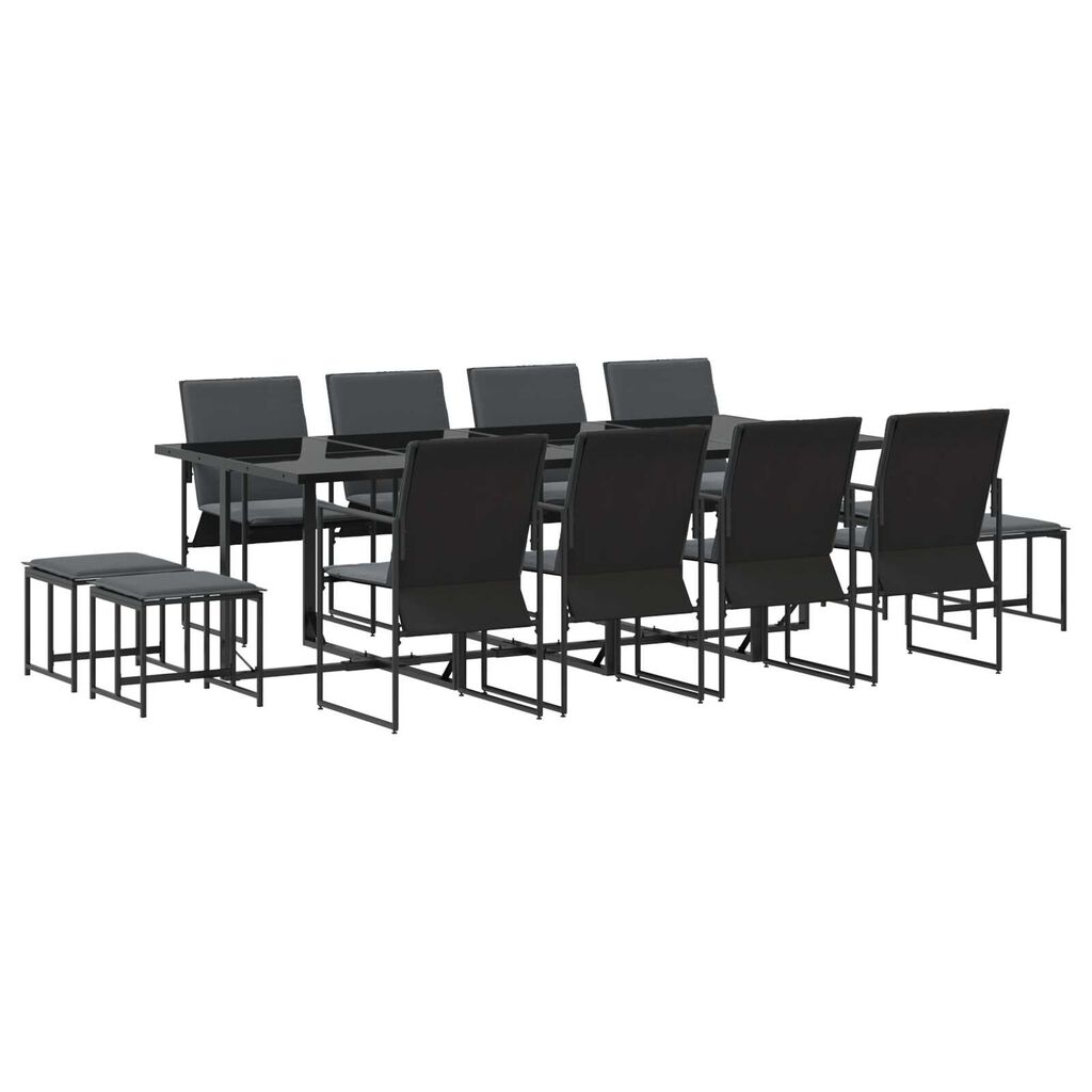 vidaXL Σέτ φαγητού για κήπο 13 pcs Μαύρο Ατσάλι