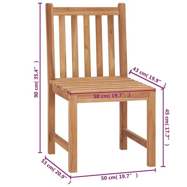 vidaXL Καρέκλες Κήπου 4 Τεμαχίων από Μασίφ Ξύλο Teak με Μαξιλάρια