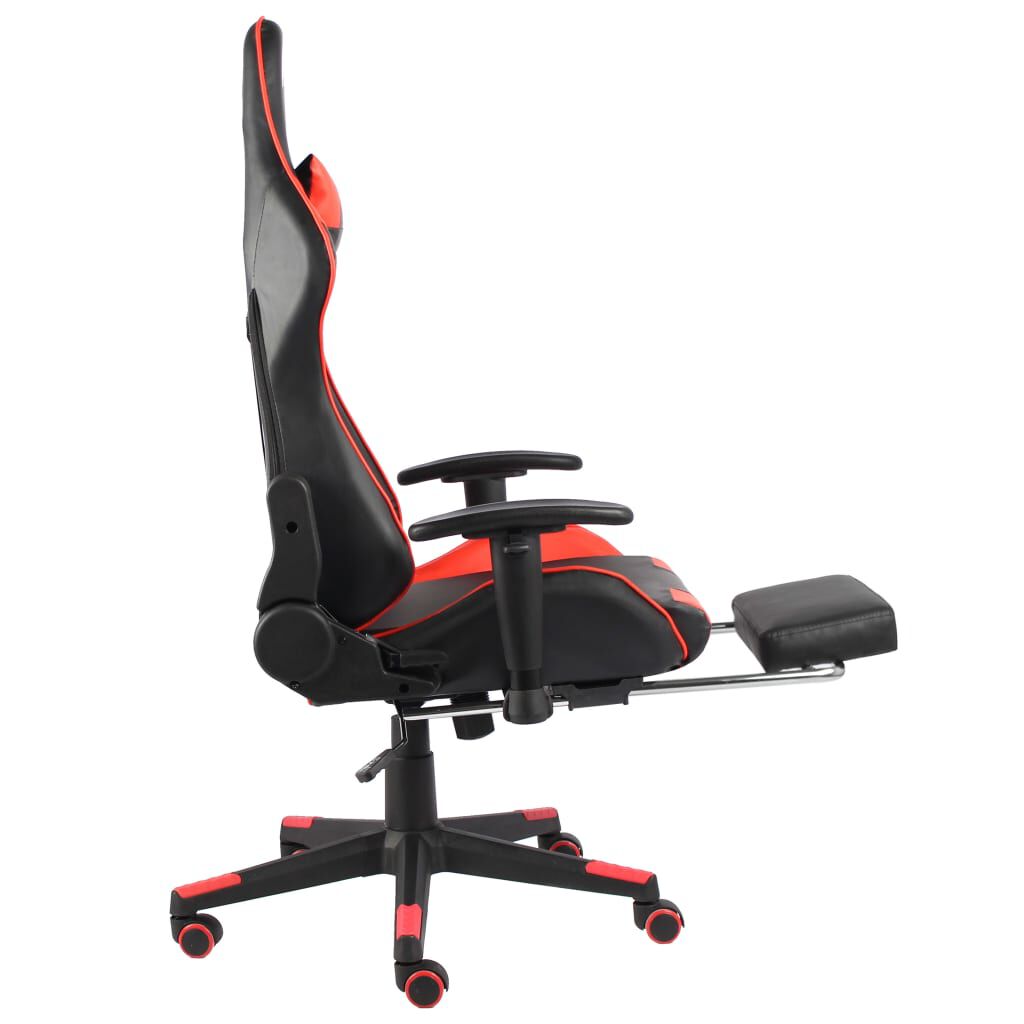 vidaXL Καρέκλα Gaming Περιστρεφόμενη με Υποπόδιο Κόκκινη PVC