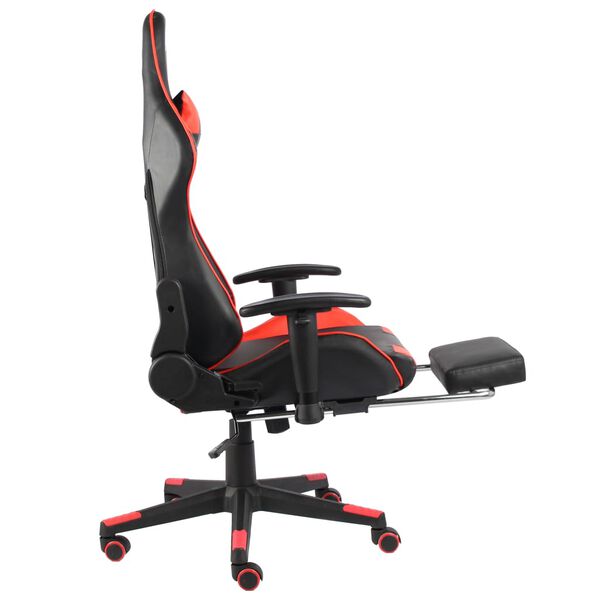 vidaXL Καρέκλα Gaming Περιστρεφόμενη με Υποπόδιο Κόκκινη PVC