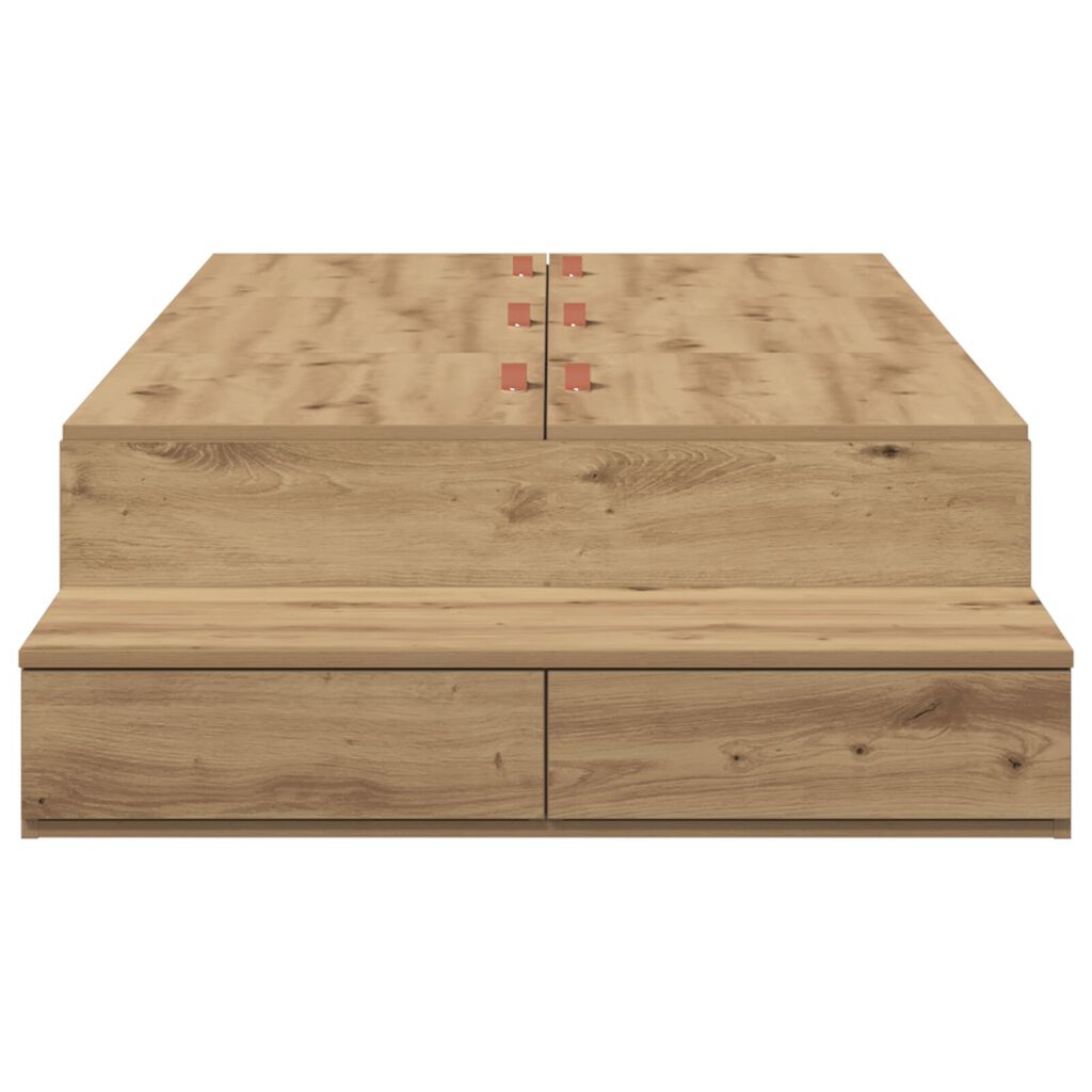 vidaXL Κρεβάτι αποθήκευσης από δρυς Artisan 100x200 εκ