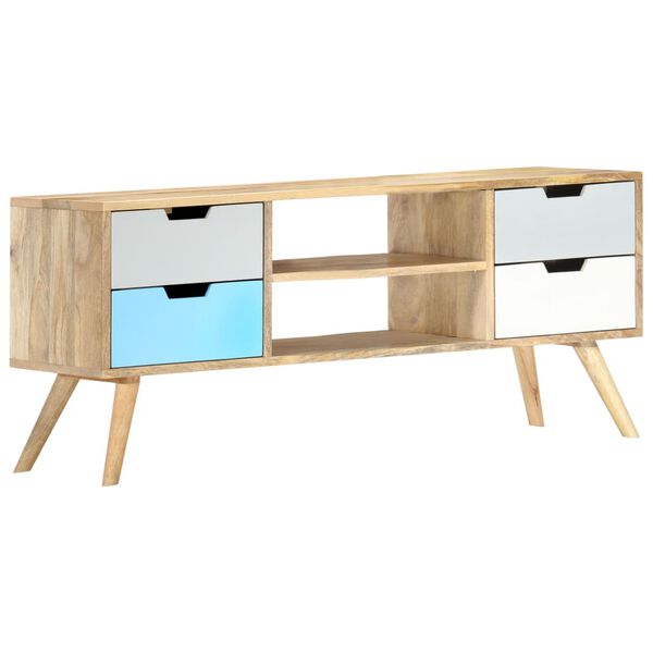 vidaXL Έπιπλο Τηλεόρασης 110 x 35 x 48 εκ. από Μασίφ Ξύλο Μάνγκο
