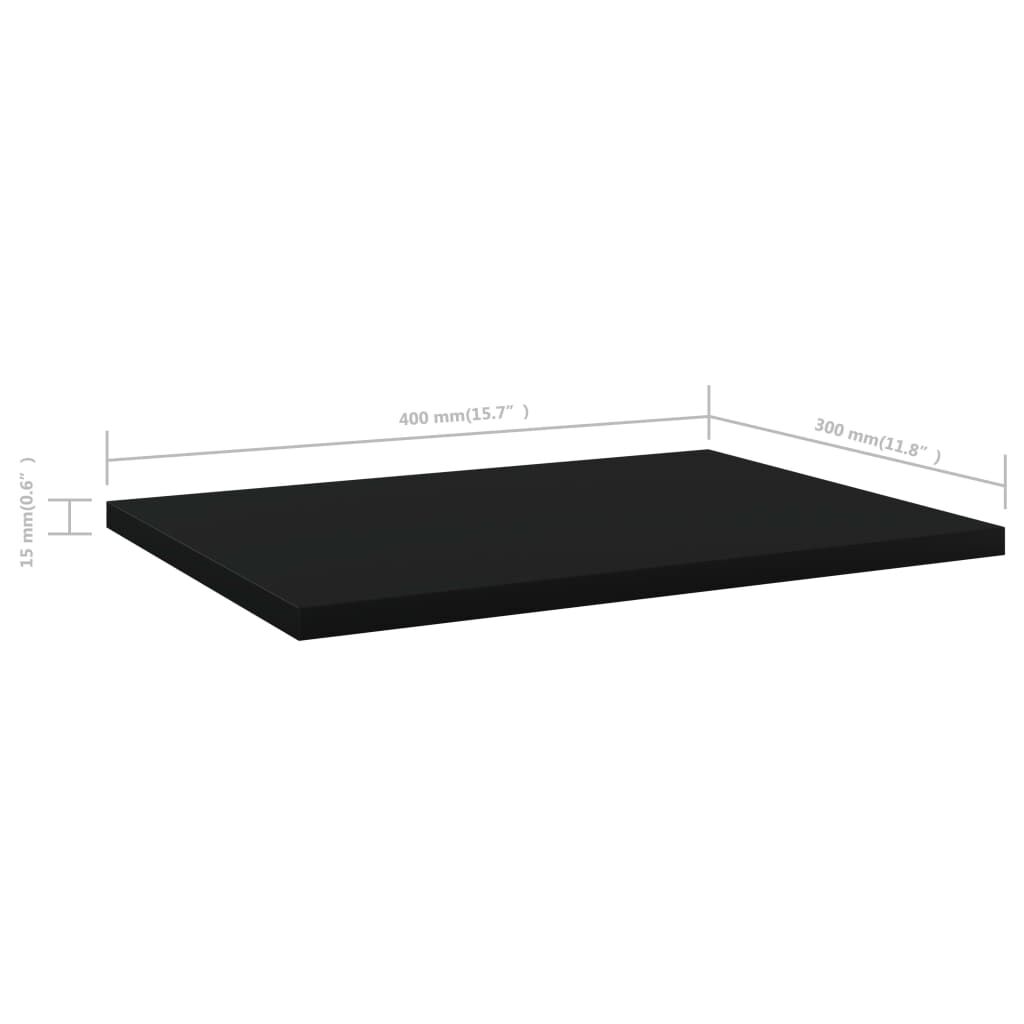 vidaXL Ράφια Βιβλιοθήκης 4 τεμ. Μαύρα 40x30x1,5 εκ. από Επεξ.Ξύλο