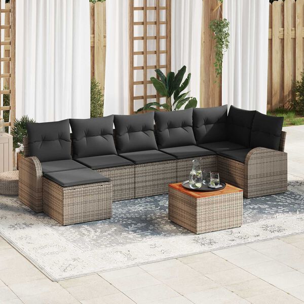 vidaXL Σετ Καναπέ Κήπου 8 pcs Γκρι