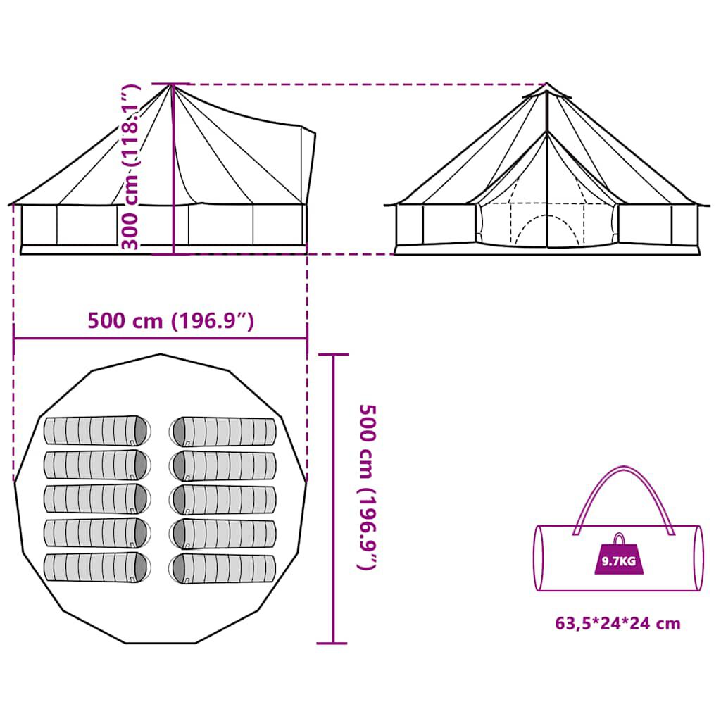 vidaXL Σκηνή Οικογενειακή Tipi 10 Ατόμων Αδιάβροχη Μπλε