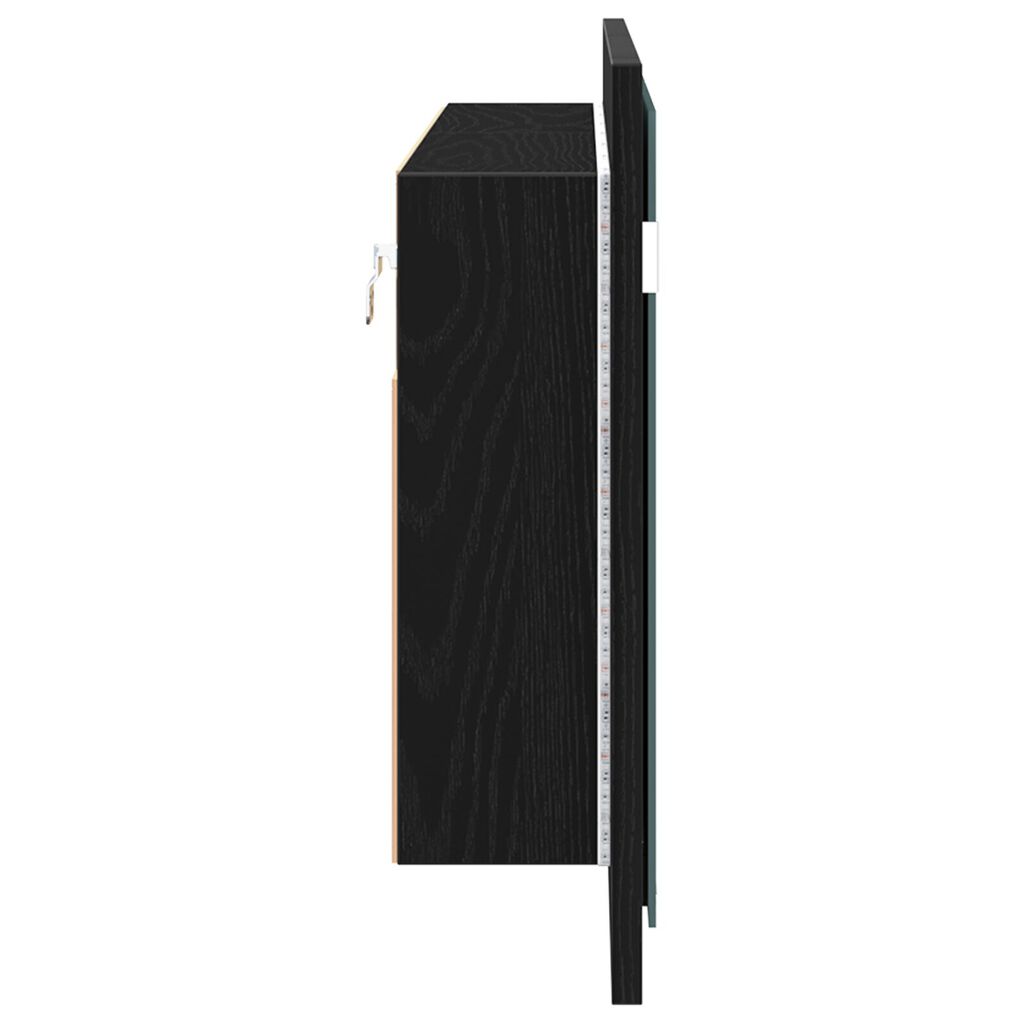 vidaXL ντουλάπα καθρέφτη μαύρης βελανιδιάς 100x12x45 εκ.