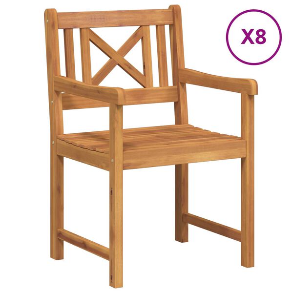 Καρέκλες vidaXL 8 τεμάχια 56x55.5x90 εκ. από Μασίφ Ξύλο Ακακίας