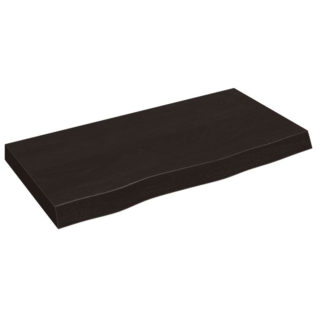 vidaXL Επιφάνεια Τραπεζιού Σκούρο Καφέ 80x40x(2-6) εκ Επεξ. Μασίφ Δρυς