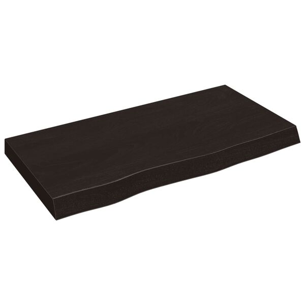 vidaXL Επιφάνεια Τραπεζιού Σκούρο Καφέ 80x40x(2-6) εκ Επεξ. Μασίφ Δρυς