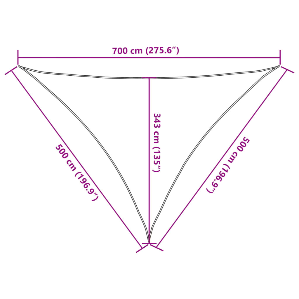 vidaXL Σκίαστρο Ιστιοπλοΐας Κρεμ 7x5x5μ. 100% Πολυεστέρας Oxford