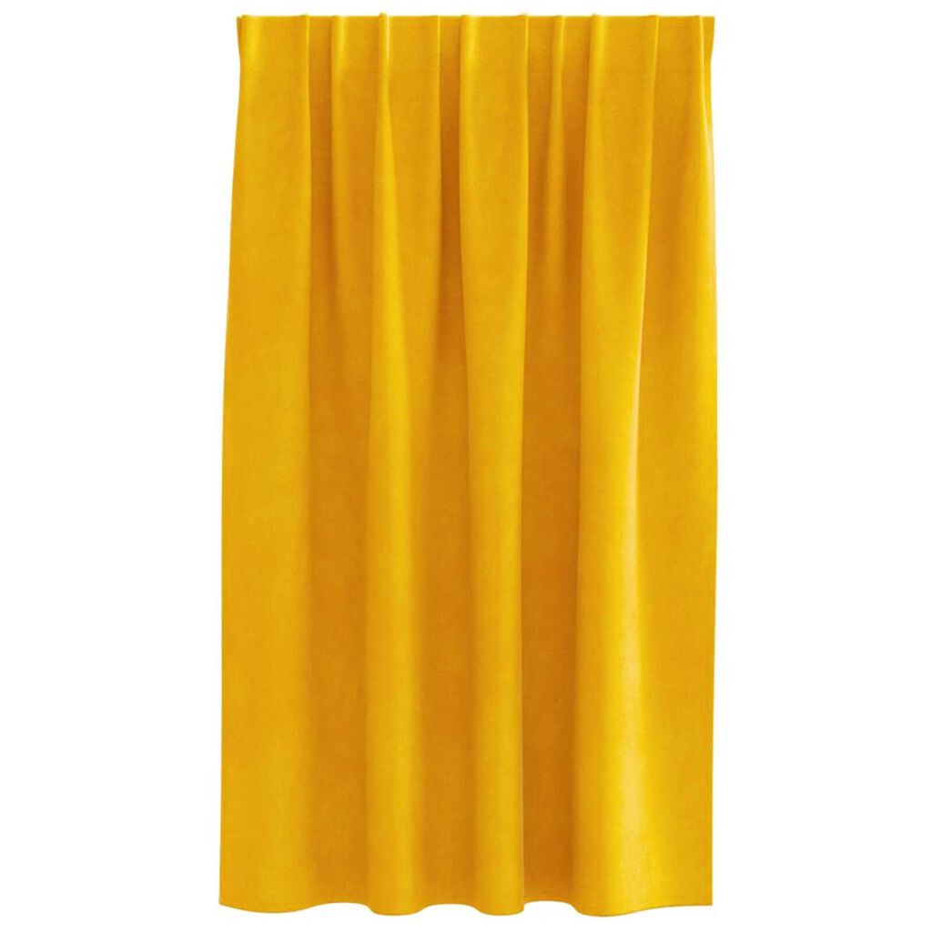 vidaXL Κουρτίνες 2 pcs κίτρινο μουσταρδί 140 x 140 cm Βελούδο