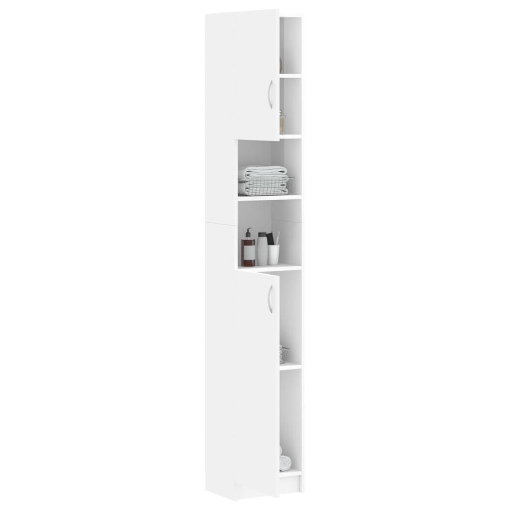 vidaXL Στήλη Μπάνιου Γυαλιστερό Λευκό 32 x 25,5 x 190 εκ. Επεξ. Ξύλο