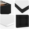 vidaXL Οθωμανικό κρεβάτι με στρώματα & LEDs Μαύρο Faux Leather