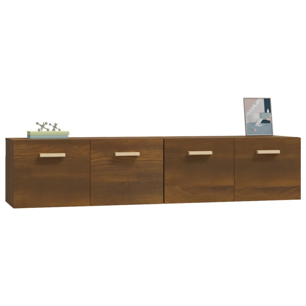 vidaXL Ντουλάπια Τοίχου 2 τεμ. Καφέ δρυς 80x35x36,5 εκ. Επεξ. Ξύλο