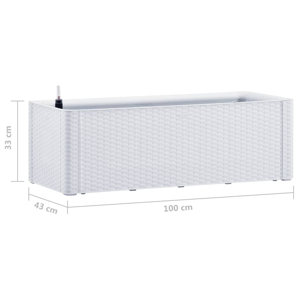 vidaXL Ζαρντινιέρα Κήπου Λευκή 100x43x33 εκ. με Αυτόματο Πότισμα