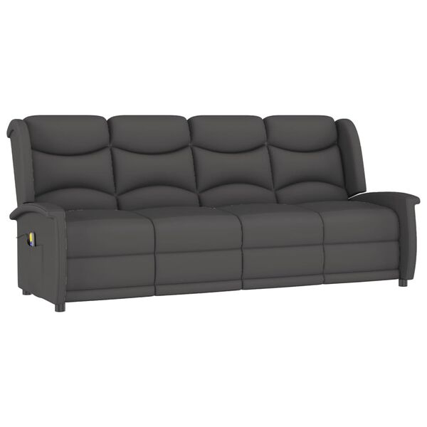 vidaXL Πολυθρόνα Μασάζ Τετραθέσια Ανακλ. Σκ. Γκρι Ύφασμα Μικροϊνών